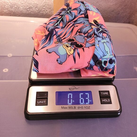 Disney Stitch Hawaiian Shirt Mens Medium Pink Floral Tropical - Picture 10 of 10